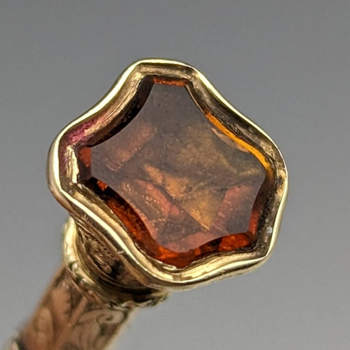 アンティーク シャープペンシル ゴールドプレート ガラス装飾 伸縮式70-90mm